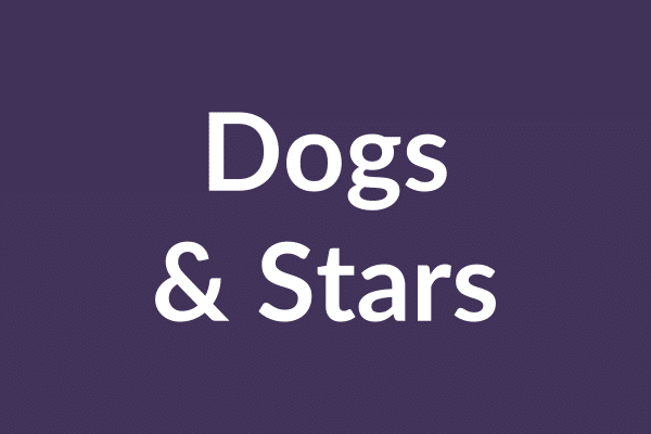 zensmart is showing A dark purple background with the words "Dogs & Stars" written in large white font is shown, evoking a sense of mystery. The text is centered and occupies most of the image space, reminiscent of an engaging video thumbnail aimed at making money through captivating content. with print workflow automation