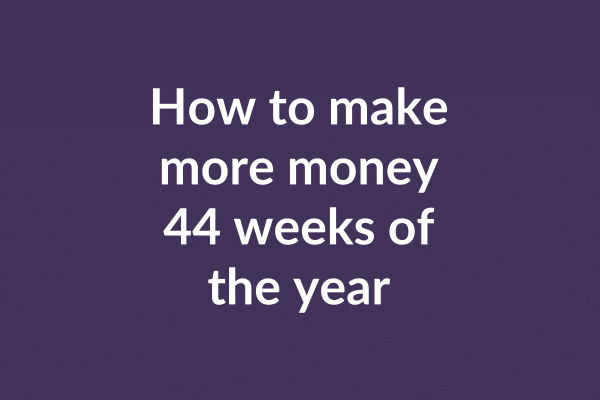 zensmart is showing         Text on a purple background reads, "How to make more money 44 weeks of the year" followed by rotating text including, "By doing less," "Without putting your clients at risk," "And without cutting salaries or jobs," "Click to learn more," and "Results matter." Watch the video for details. with print workflow automation