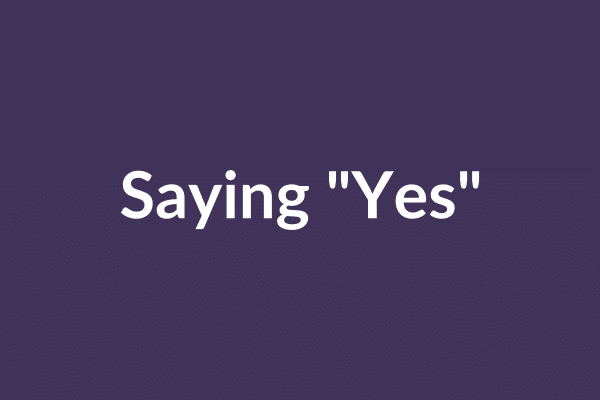 zensmart is showing A dark purple background with the white text "Saying 'Yes'" in the center, reminiscent of an Auto Draft header. with print workflow automation