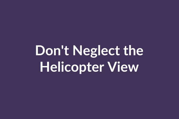 zensmart is showing Text on a purple background reads, "Don't Neglect the Helicopter View in Your Video Strategy. with print workflow automation
