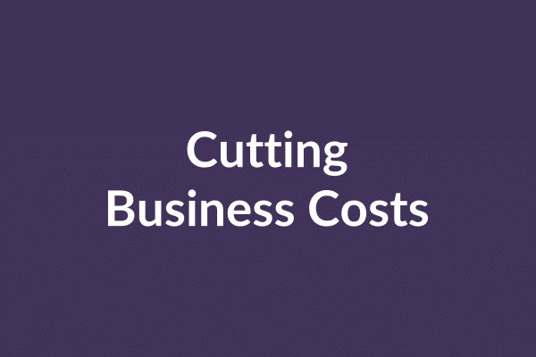 zensmart is showing Cutting Business Costs" text in white on a solid purple background emphasizes strategies to reduce expenses effectively. with print workflow automation