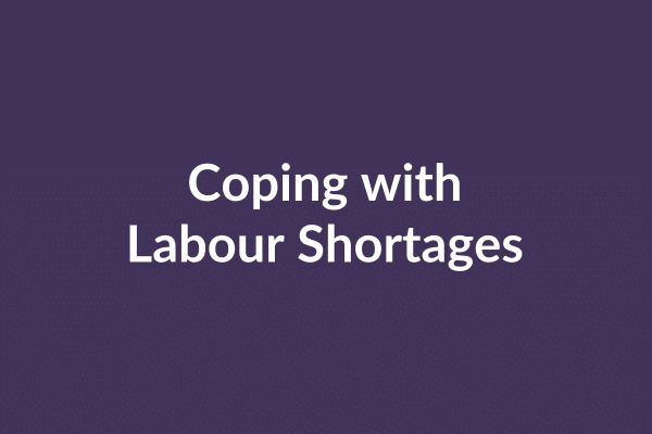 zensmart is showing A purple background showcases white text in the center that reads, "Coping Strategies for Labour Shortages," offering insight through a brief video. with print workflow automation