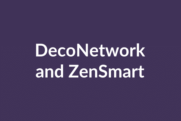 zensmart is showing White text on a dark purple background reads “DecoNetwork and ZenSmart,” spotlighting their innovation in factory automation. The text is centered on the image. with print workflow automation