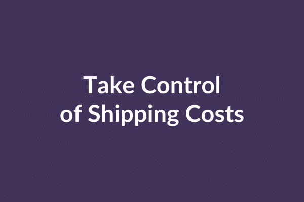 zensmart is showing White text on a purple background reads: “Take Control of Shipping Costs.” Below, animated icons highlight how POD can help reduce shipping costs, with a truck, dollar sign, calendar, and price tag appearing in various colors. with print workflow automation