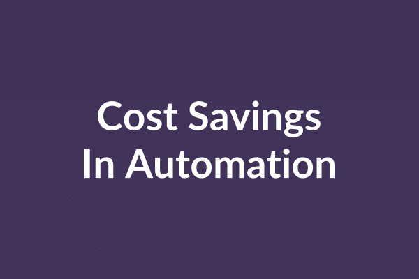 zensmart is showing White text on a dark purple background reads "Cost Savings In Print Automation. with print workflow automation