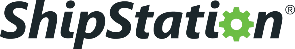 zensmart is showing ShipStation logo with the word "ShipStation" in black text. The letter "o" is replaced by a green gear symbol, highlighting seamless shipping solutions for photo products, and there is a small registered trademark symbol at the top right. with print workflow automation