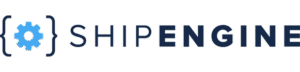 zensmart is showing Logo for ShipEngine featuring a blue gear inside curly braces, followed by the text "SHIPENGINE" in bold, uppercase letters, with "SHIP" in light blue and "ENGINE" in dark blue. with print workflow automation