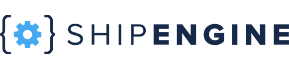zensmart is showing Logo for ShipEngine featuring a blue gear inside curly braces, followed by the text "SHIPENGINE" in bold, uppercase letters, with "SHIP" in light blue and "ENGINE" in dark blue. with print workflow automation