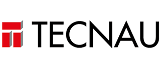 zensmart is showing Logo for TECNAU, featuring bold black text spelling "TECNAU" next to a geometric design with three red and gray rectangular shapes forming a stylized "T" on a white background. with print workflow automation