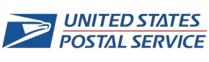 zensmart is showing USPS logo featuring a white eagle head in a blue rectangle, next to the words "United States Postal Service" in blue, with a red line between "United States" and "Postal Service. with print workflow automation