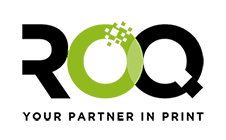 zensmart is showing Logo with the word "ROQ" in black and green stylized letters, featuring small green squares above the "O." Below, the tagline reads, "YOUR PARTNER IN PRINT," highlighting expertise in dtf production automation software. with print workflow automation